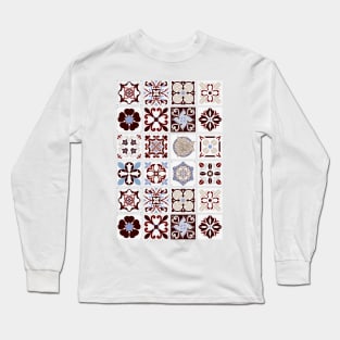 Vintage tiles, old ceramic mosaic Long Sleeve T-Shirt